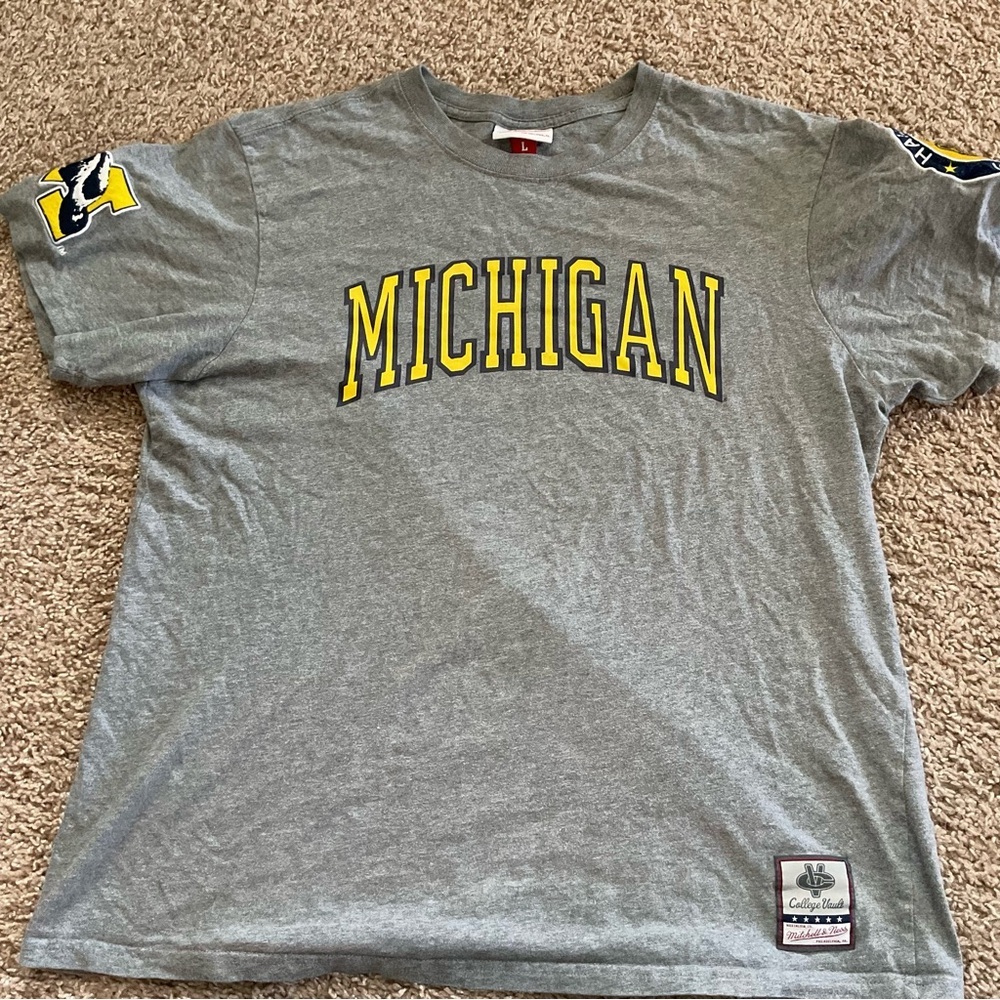 Mitchell & Ness Gray Michigan Tee